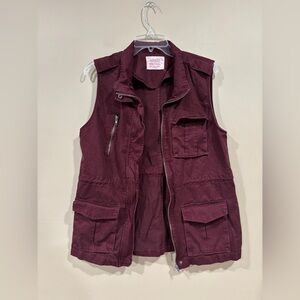 Ashley By 26 International Utility Collection Burgundy Vest Women’s Size L